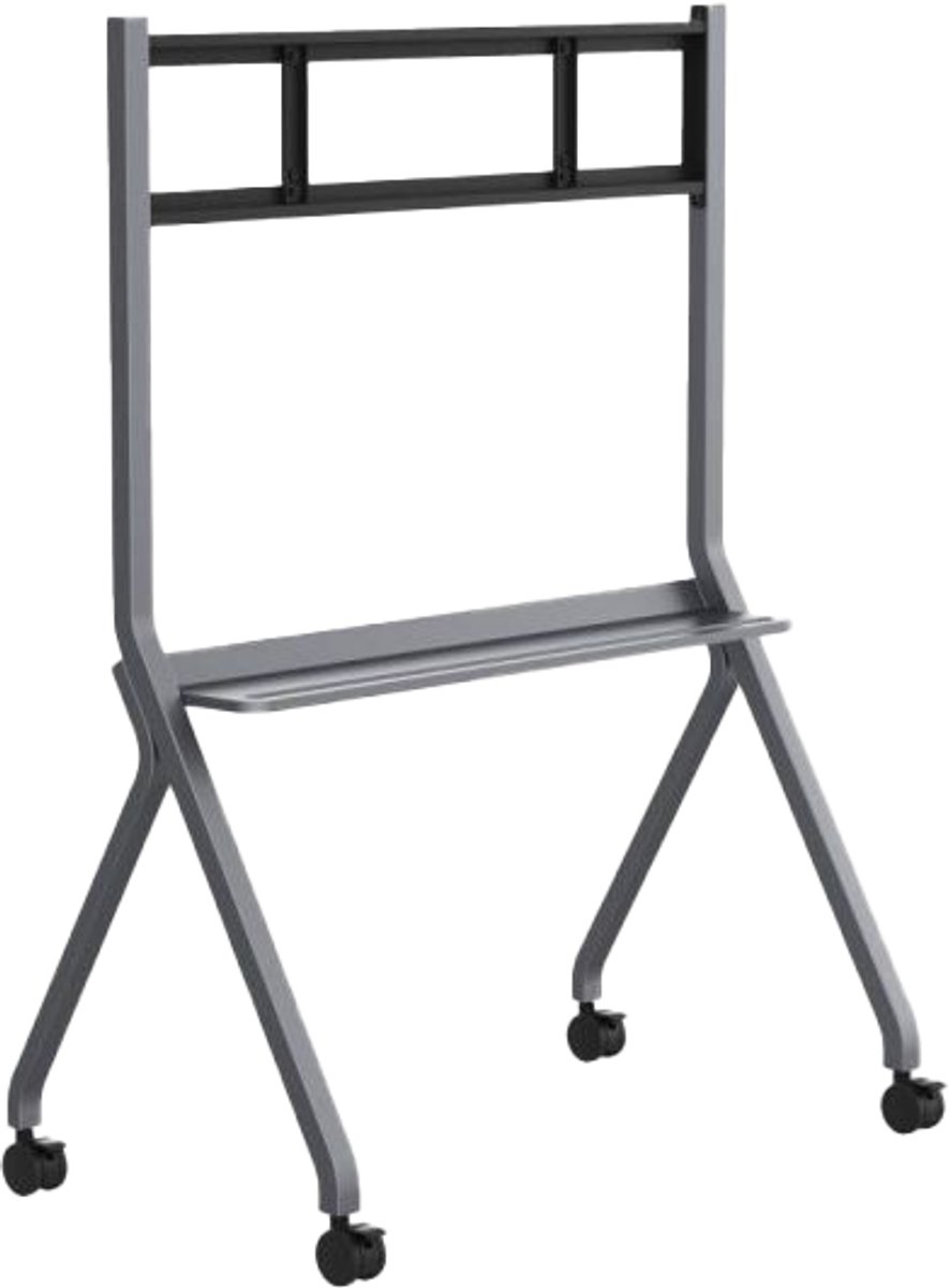 Synetech ST41B - verrijdbare interactieve schermstandaard (max 86 inch) met vergrendelsysteem en handige legplank voor accessoires, L1150 x B665 x H1603mm, maximaal draagvermogen 100kg