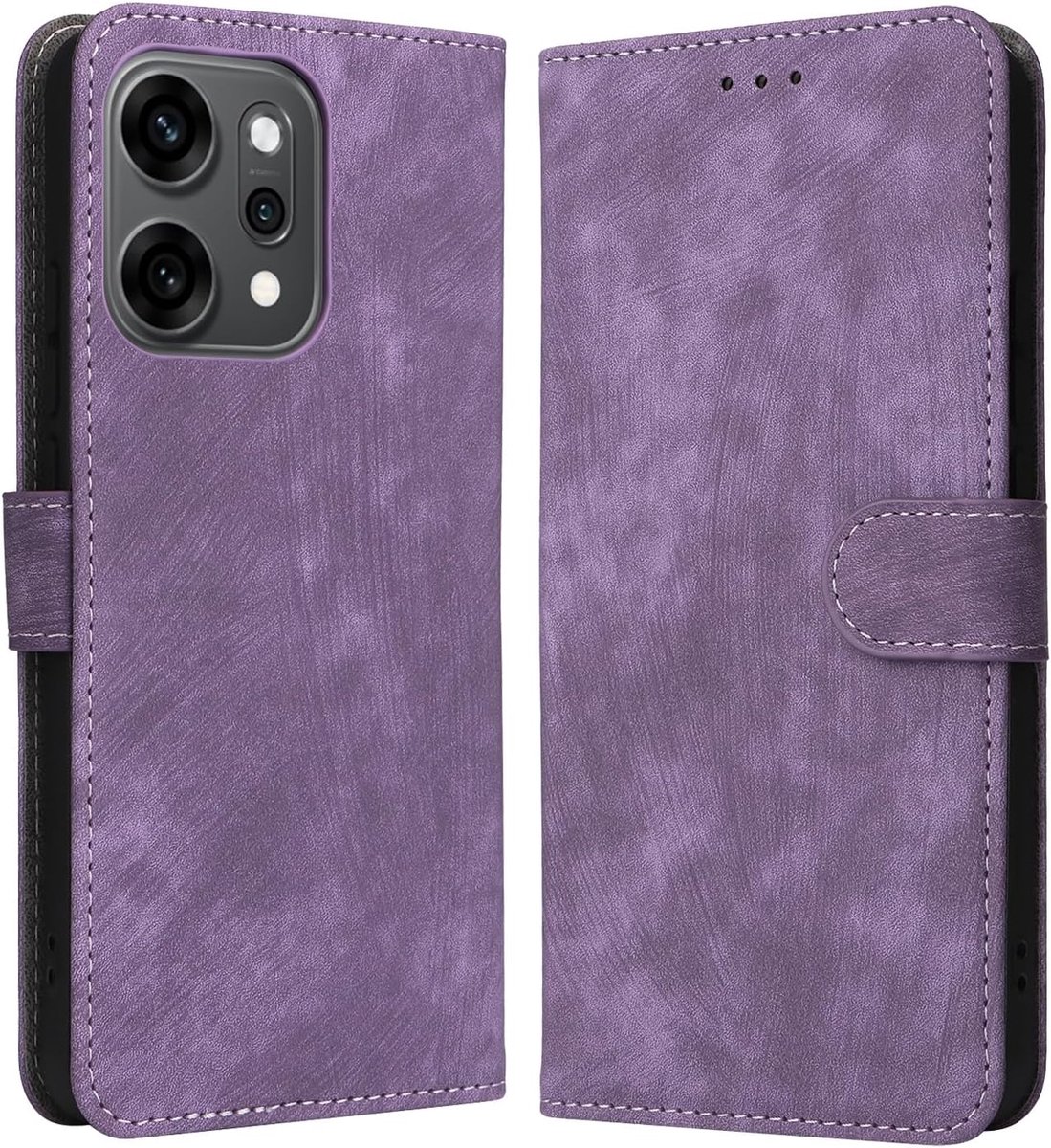 Zandarix Geschikt voor Oppo Reno 14 - Hoesje met Kaartsleuven - Schokbestendig en RFID - Book Case Hoesje - Paars