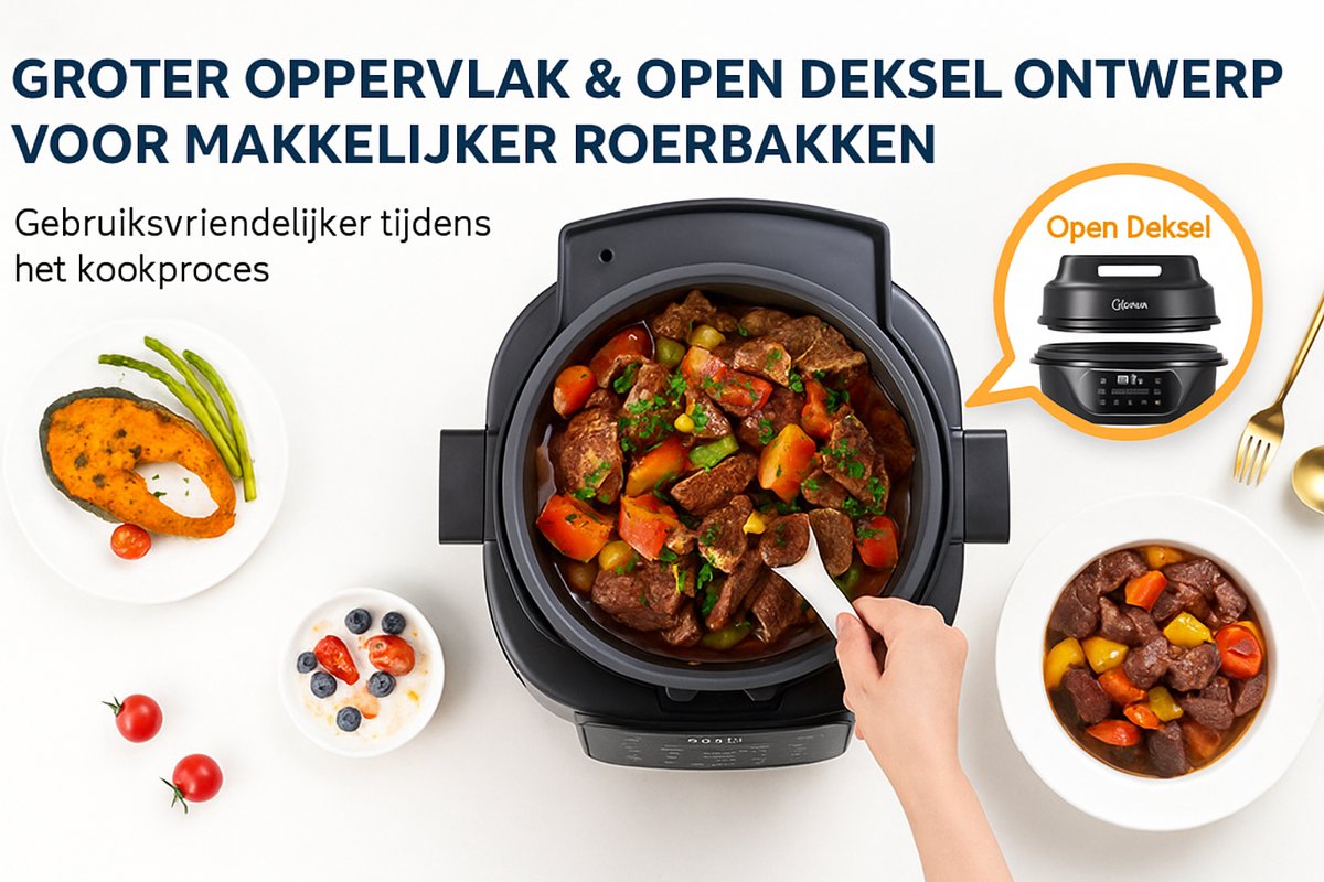 Multi-Cooker - Snelkookpan - Slowcooker - Rijstkoker - Sous - afbeelding 3