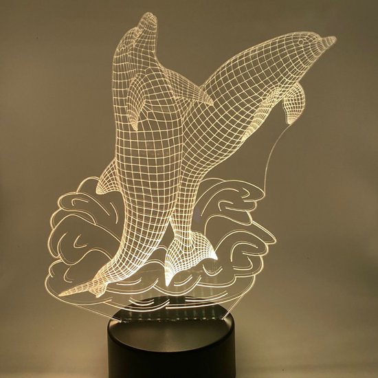 LAMPE LED 3D - DAUPHINS