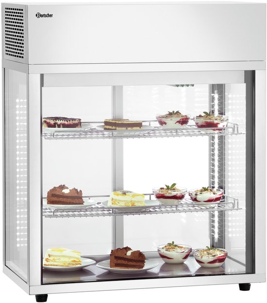 Bartscher Tafelmodel Koelvitrine - 177L - LED Verlichting - Schuifdeuren Glas - -1°C/+7°C - 805x445x935mm