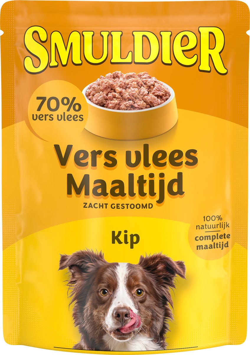 Smuldier Smuldier Vers vlees Maaltijd Kip 300g | 6 st. | compleet | natvoer | vers vlees | zacht gestoomd