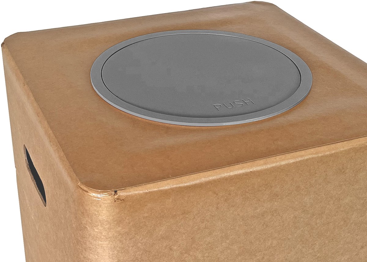 Afvalbak Pushdeksel voor Afvalbox – geschikt voor inwerpopening Ø 22 cm – Verwisselbaar – Deksel voor afvalscheiding rest – Grijs