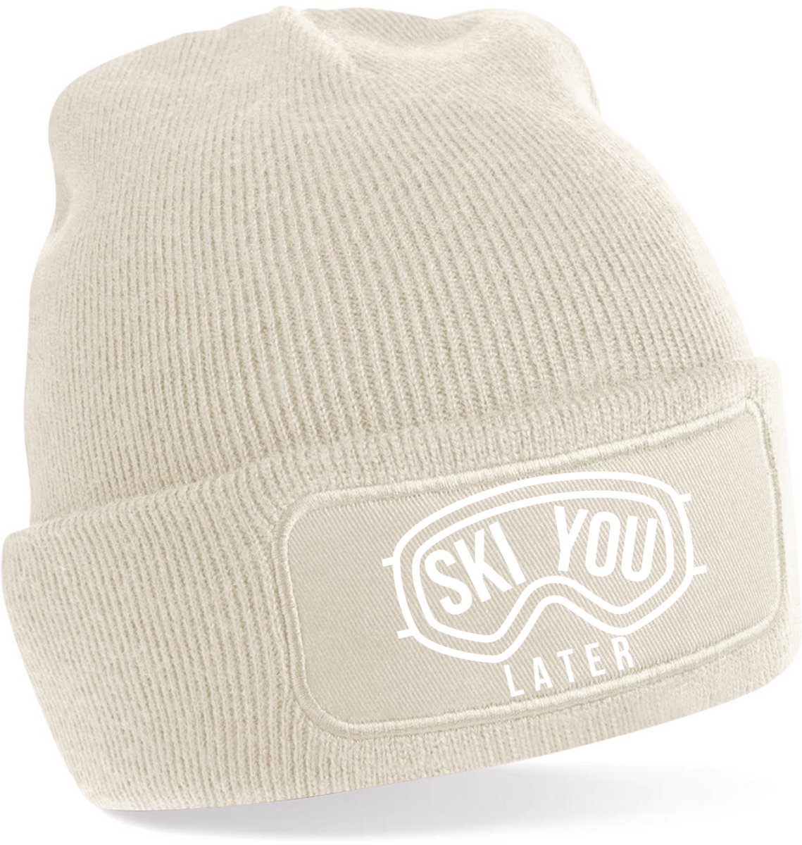 Beanie-Ski you later-kado-wintermuts-grappig-almond-zwart