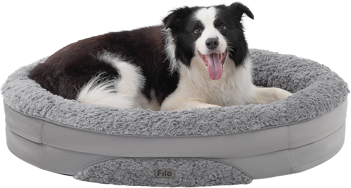 Bjird Hondenbed - hondenmand voor kleine, middelgrote en grote honden - hondenkussen - hondensofa - eenvoudig te reinigen - Joker gewatteerd - maat: L: 106 x 80 cm - grafiet Fancy