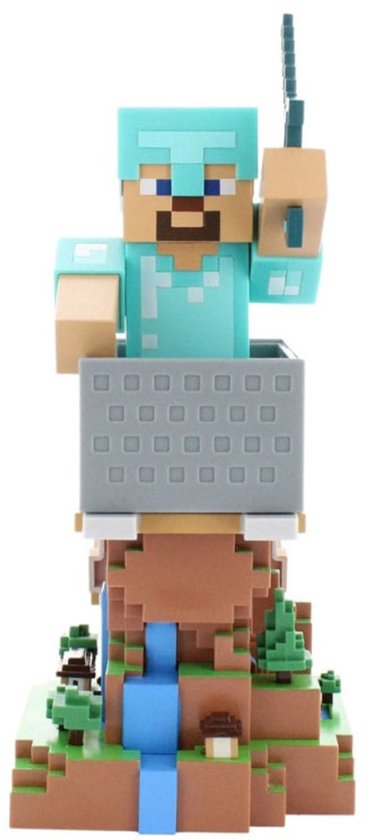 Cable Guys - Minecraft - Steve en armure de Diamond - Support de téléphone - Support de manette