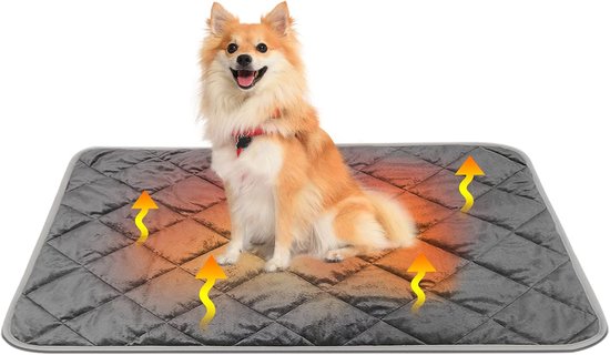 Milai Zelfverwarmende deken voor katten en honden, warmtedeken voor katten en honden, milieuvriendelijke warmtemat, verwarmingsmat, kattendeken, 60 x 45 cm