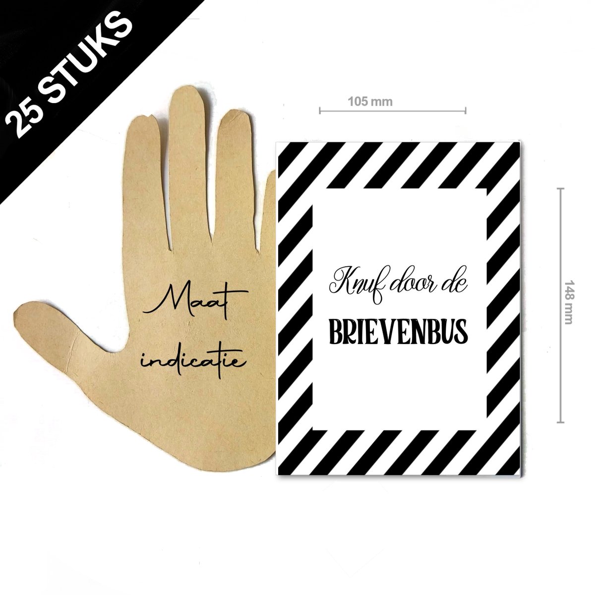 25 stuks Wenskaarten ansichtkaarten ''knuf door de brievenbus'' - A6 formaat enkele kaarten excl. envelop - opkikker opsteker knuffel hart onder de riem positieve kaartjes particulieren bedrijven cadeau wenskaarten wholesale knuffel