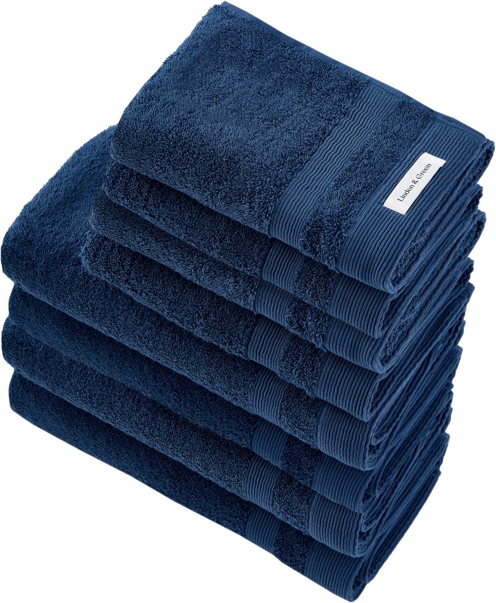 L&G - Badhanddoek - 8 Delig- 4 Handdoeken 50x100 cm & 4 Badhanddoeken 70x140 cm- 100% Katoen - Blauwe Handdoeken