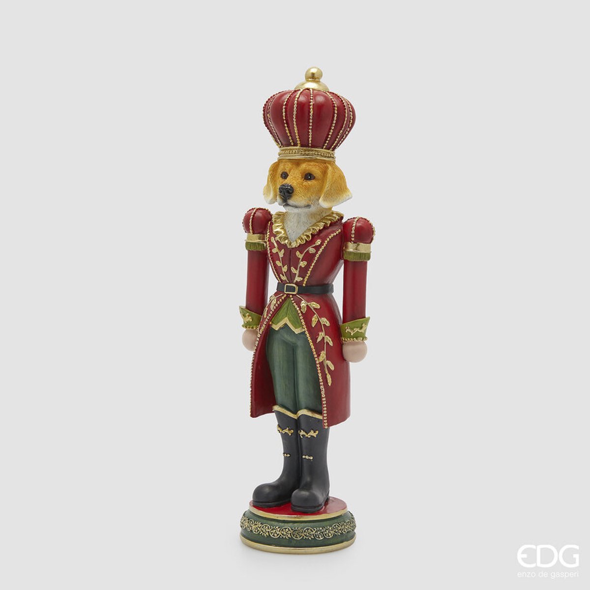 EDG - Enzo De Gasperi - Beeld Hond Kerst - Meerkleurig - H37 x L11,5 x D11,5 cm