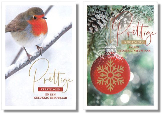 30 kerstkaarten met envelop set - kerstkaarten set - vouwkaarten