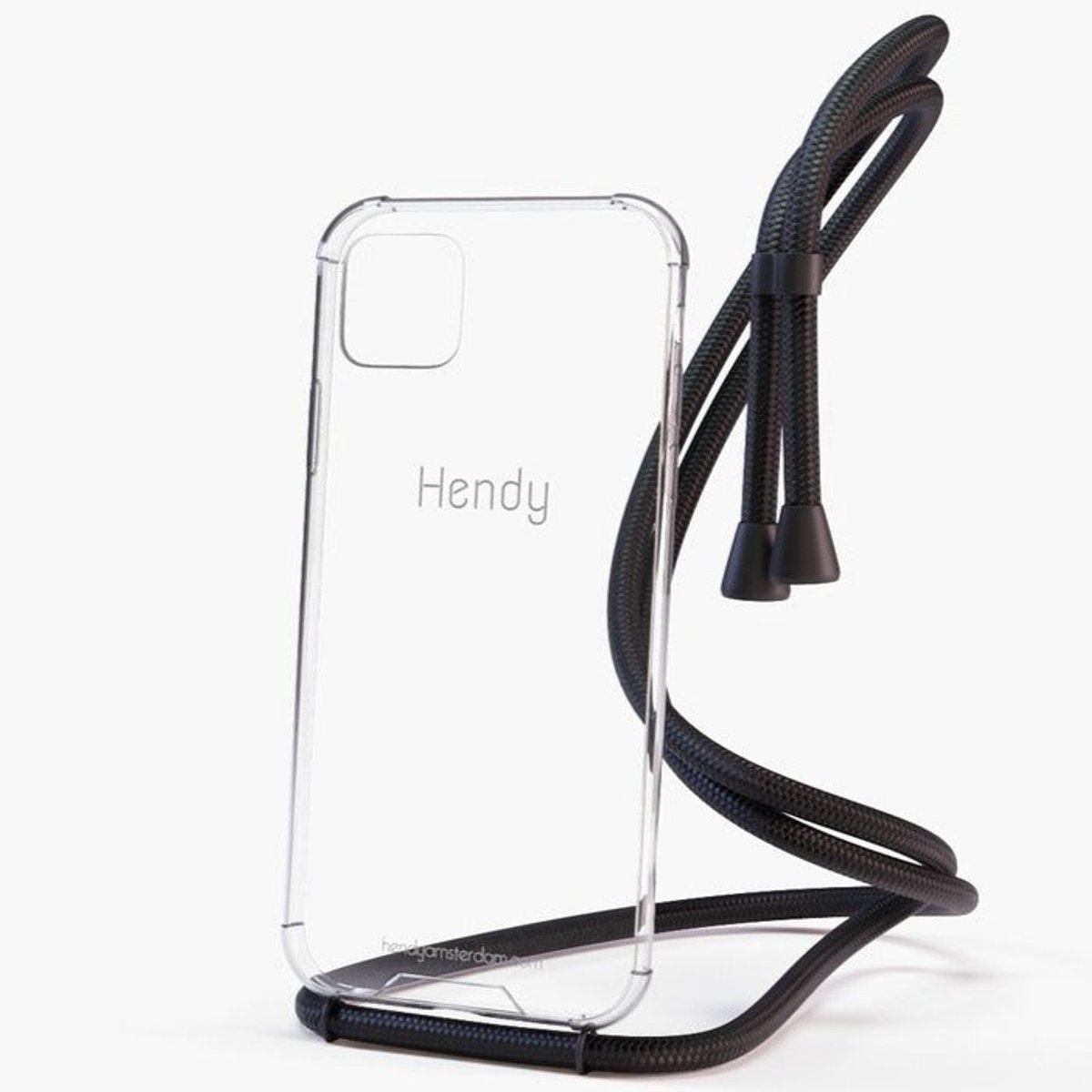 Hendy telefoonhoesje met koord - Classic - Full Black - iPhone 16 Pro Max