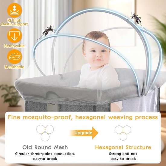 Wiegtent, wieghoes om te voorkomen dat de baby eruit klimt, 60 x 130 x Wiegtent, wieghoes om te voorkomen dat de baby eruit klimt, 60 x 130 x