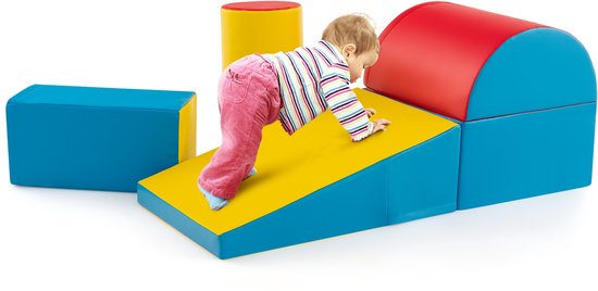COSTWAY Lot de 5 blocs de construction en mousse géants pour jouer et grimper, grands blocs de construction souples, multicolores, pour bébés et tout-petits