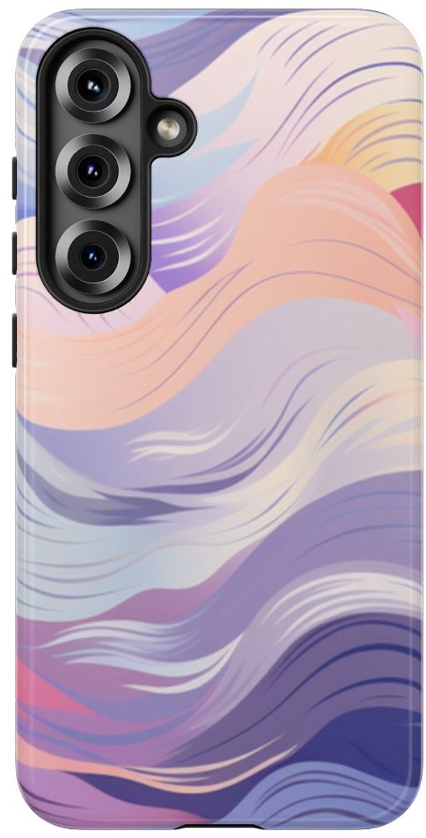 Kleurrijk Abstract Golfpatroon – Telefoonhoesje Geschikt voor Samsung Galaxy S25 Plus
