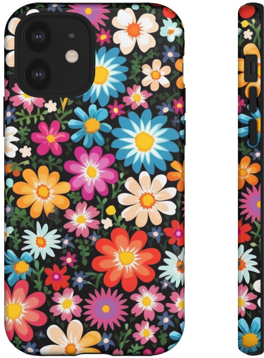 Kleurrijk Bloemenpatroon – Telefoonhoesje Geschikt voor iPhone 12