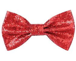 Sorprese Strik - Rood Glitter - Voorgestrikt - Vlinderstrik - Vlinderdas - Volwasennen