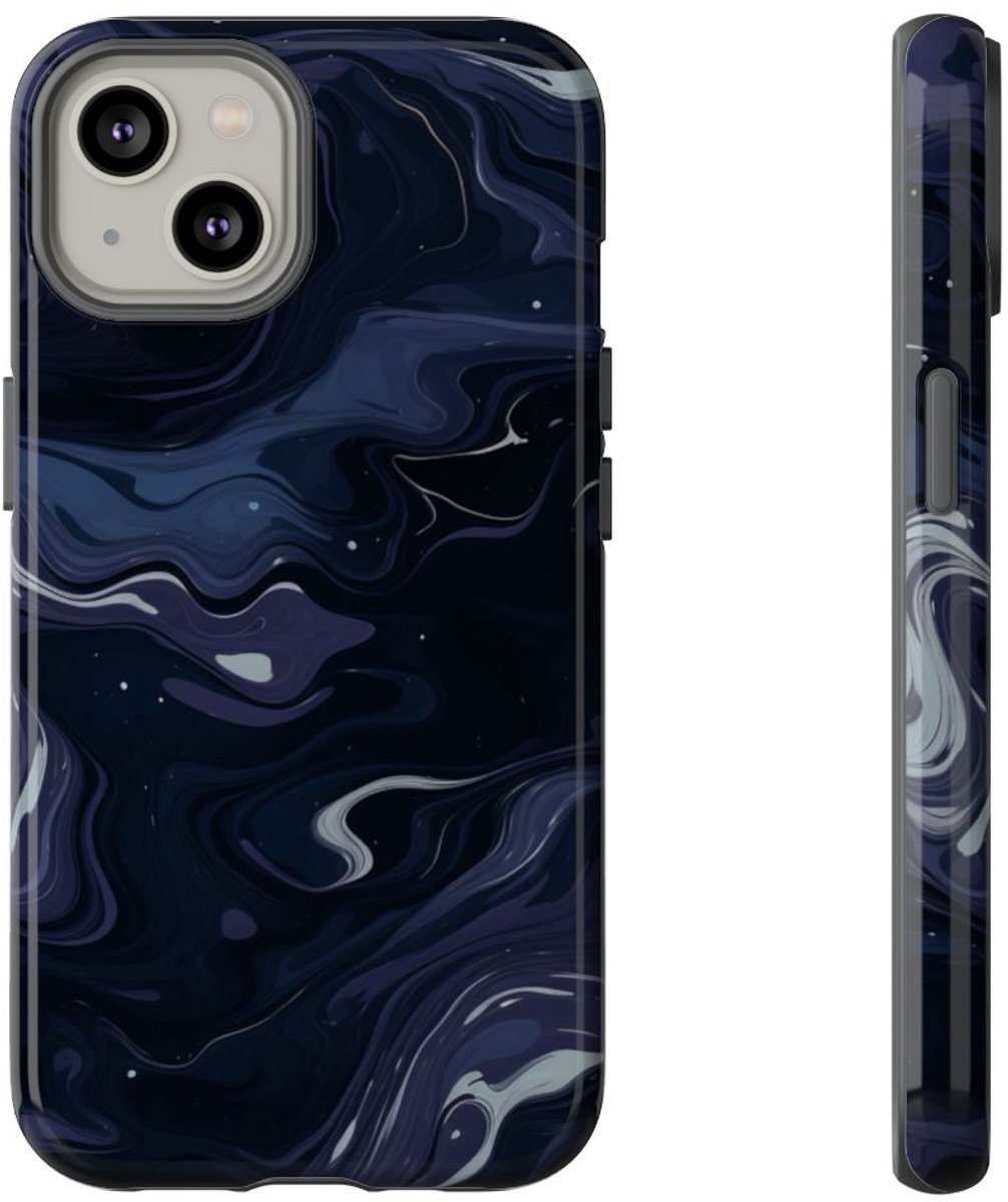 Donker Abstract Wervelend Patroon – Telefoonhoesje Geschikt voor iPhone 14