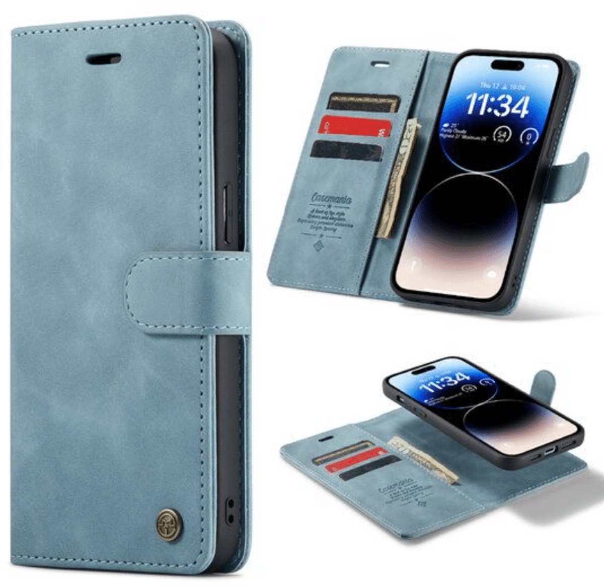 Casemania-Bookcover - Geschikt voor Samsung Galaxy S25 Edge Lichtblauw