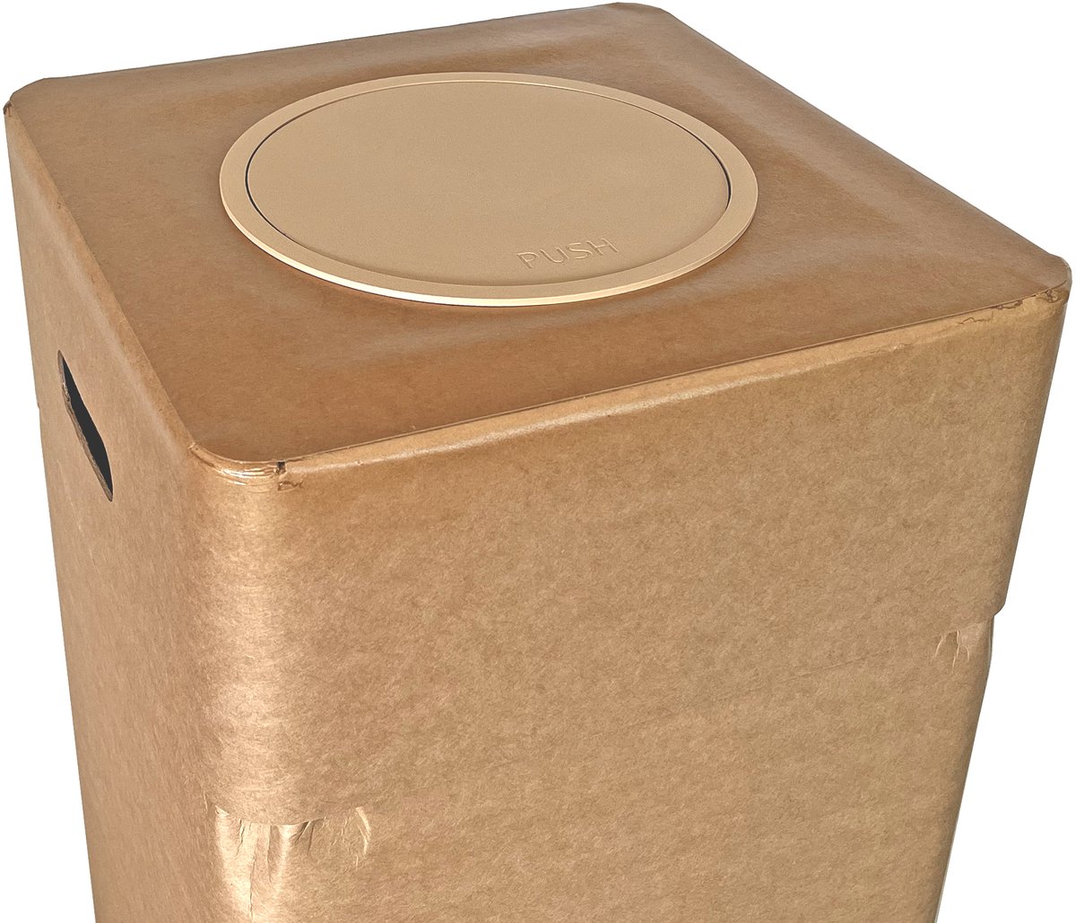 Afvalbak Pushdeksel voor Afvalbox – geschikt voor inwerpopening Ø 22 cm – Verwisselbaar – Deksel voor afvalscheiding – Bruin