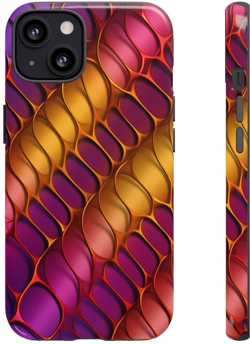 Levendig Abstract Metaalroosterpatroon – Telefoonhoesje Geschikt voor iPhone 13