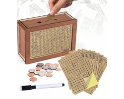 Houten Spaarpot voor Volwassenen en Kinderen - Helpt bij het Ontwikkelen van de Spaargewoonte (€5000)