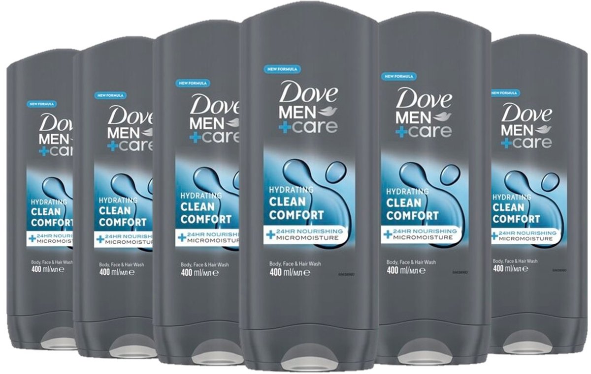 Dove Men+Care Clean Comfort Douchegel - 6 x 400 ml - Voordeelverpakking