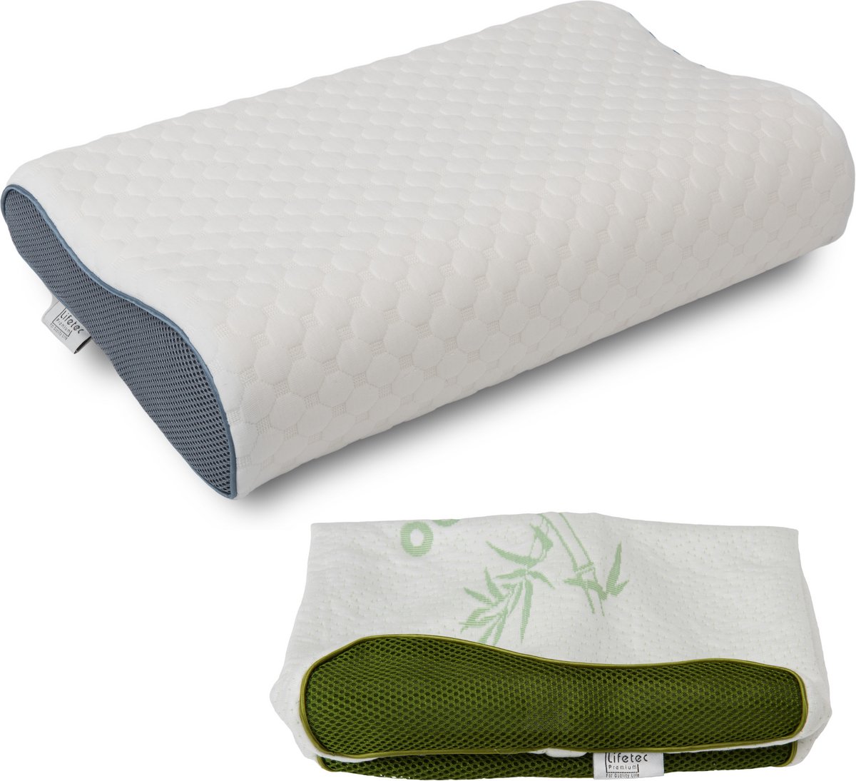 Lifetec Premium® Pro Wave Cool - Orthopedisch Hoofdkussen – Traagschuim - 60x30 - Extra Hoes