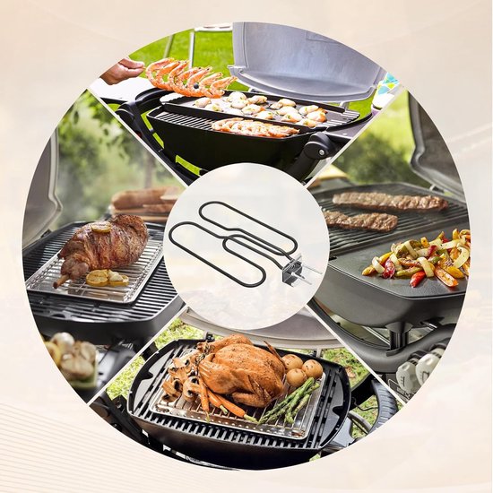 WOZLO Weber Grill, Barbecue-accessoires, vervangend verwarmingselement voor barbecue, compatibel met 66631 (Europese regelgeving), geschikt voor elektrische grills Q140, Q1400