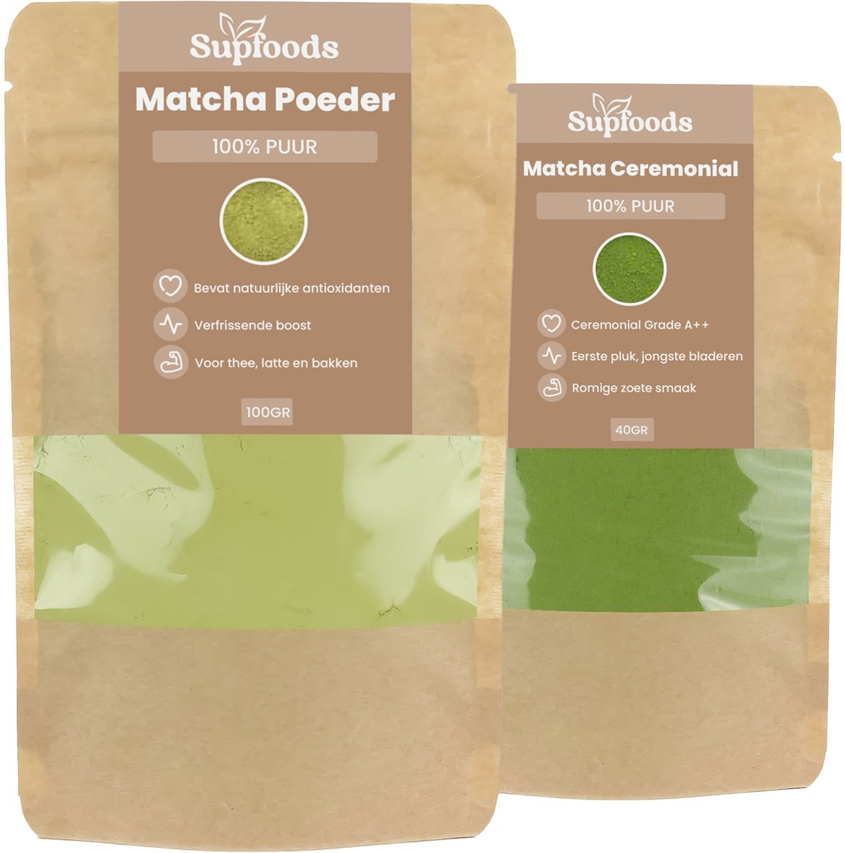 Matcha Bundel - Matcha Poeder Standaard 100g & Ceremonial Matcha 40g - Japanse Groene Thee