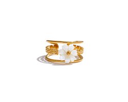 Cliste Couture Ellora Dubbele Ring - Goud Kleurig - Dames Ring - Vrouwen Cadeau - Dames Sieraden - Verstelbaar