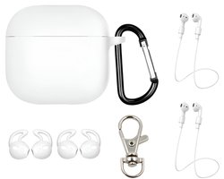 Studio Air® Airpods 4 Hoesje - Luxe Set met 7 items - Soepele Siliconen Case - Wit