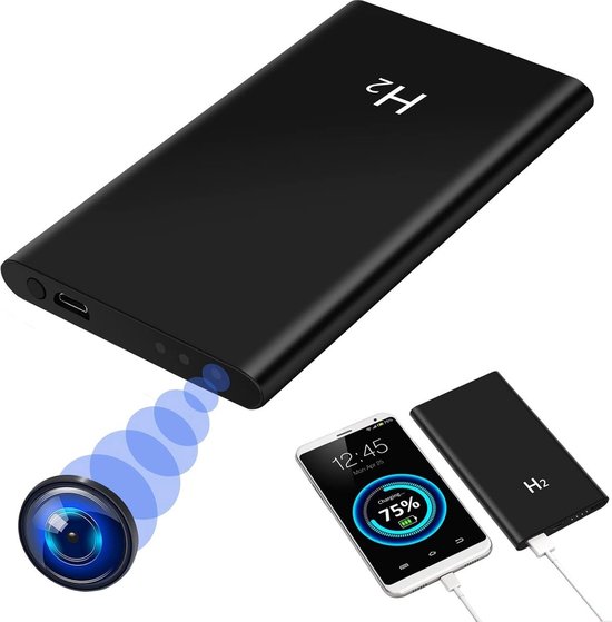 Caméra Spy cachée WNHB® Powerbank - Mini caméra Full HD 1080p - Vision nocturne - Caméra de sécurité intérieure sans fil