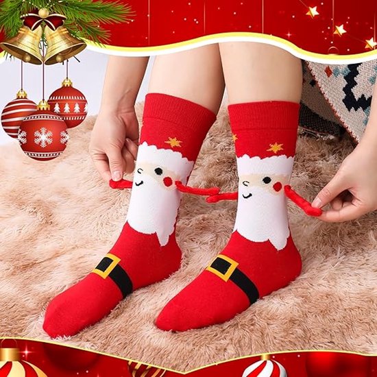 Foute kerstsokken voor heren - 2-pack - rood en wit | Fun en Feest