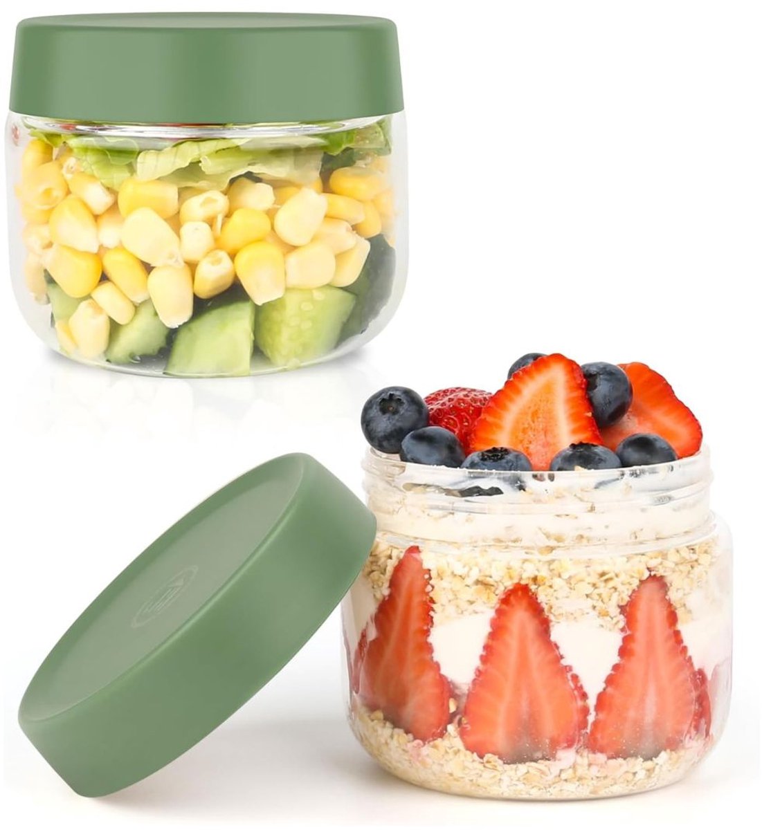 Overnight Oats Potjes - Mason Jar - Meusli Beker met Deksel
