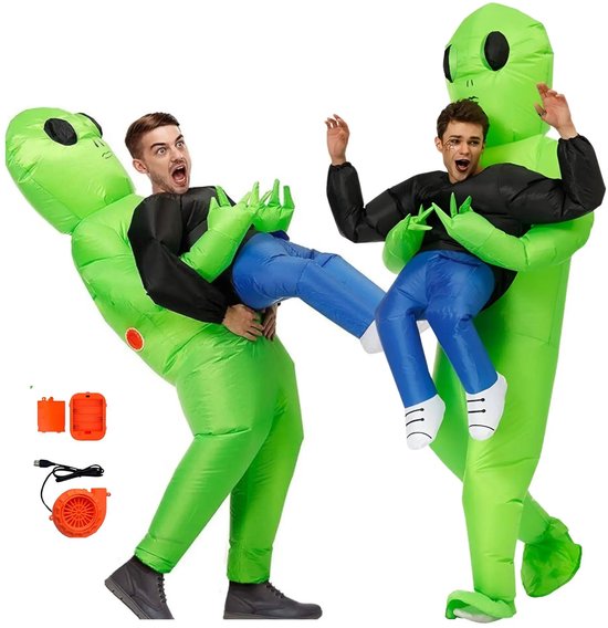 Vivva - 2-Pack - Verkleedkleding - Hilarisch Halloween Kostuum voor Volwassenen - Cosplay & Feest Outfit met Ventilator - UFOMAN (2 Costumes)