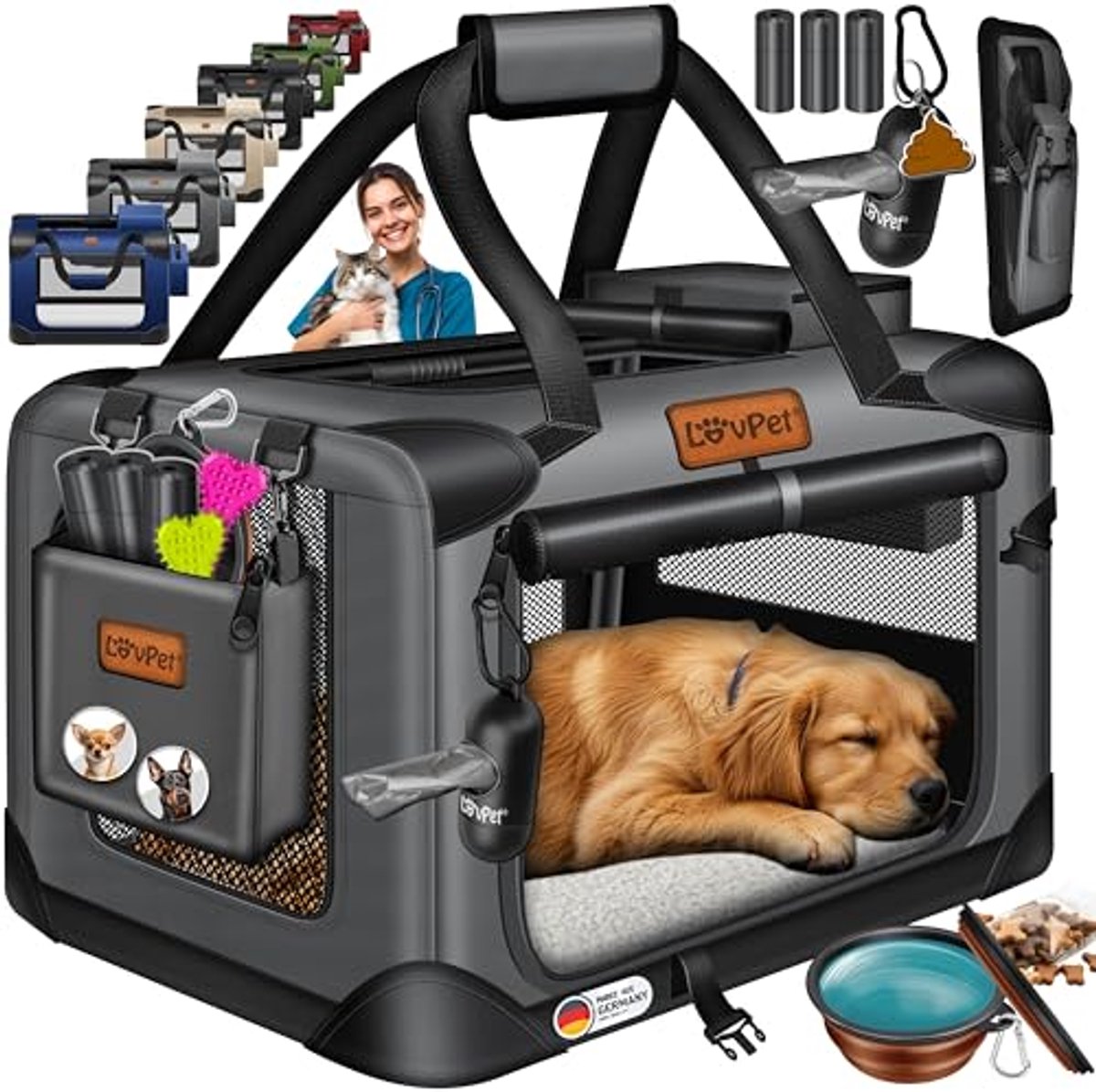 Opvouwbare hondenbox voor honden en katten - XXL 102 x 69 x 69 cm - Transportbox met wasbare bekleding