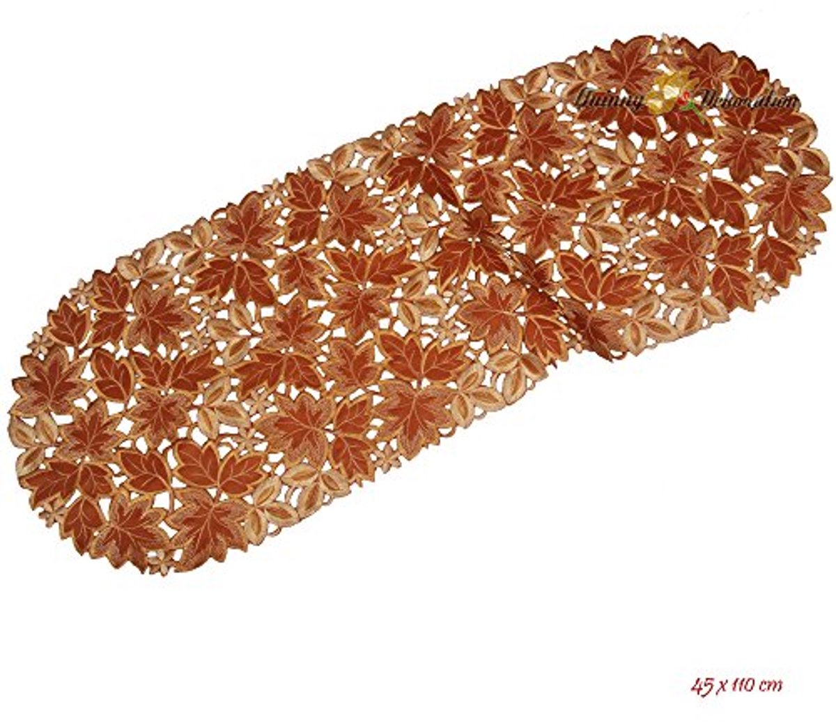 Herfst tafelkleed met bladmotief in terracotta – Verschillende maten beschikbaar