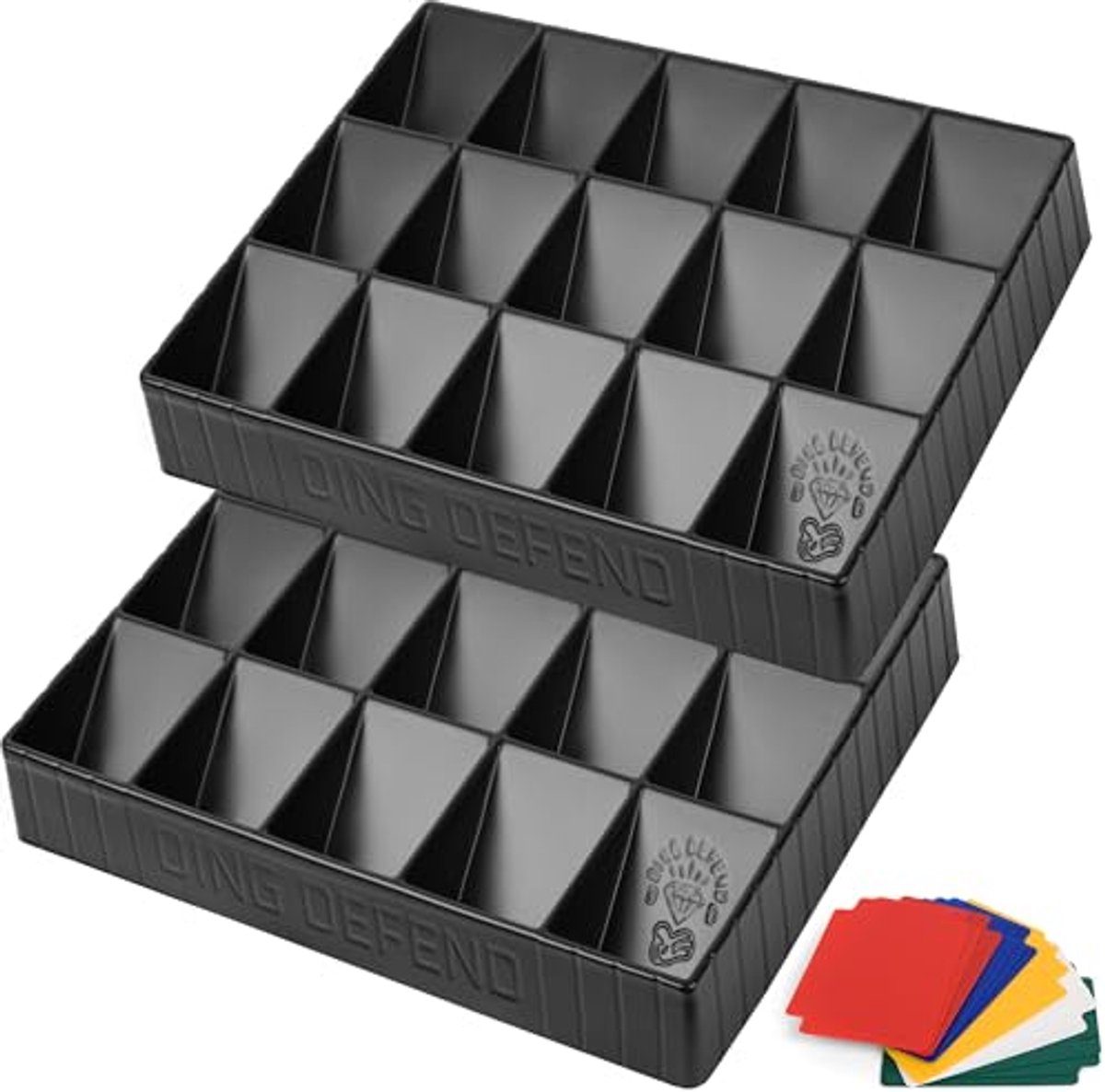 Set van 2 Kaarten Sorteertrays - Stapelbare Organizer voor Kaarten met 15 Compartimenten