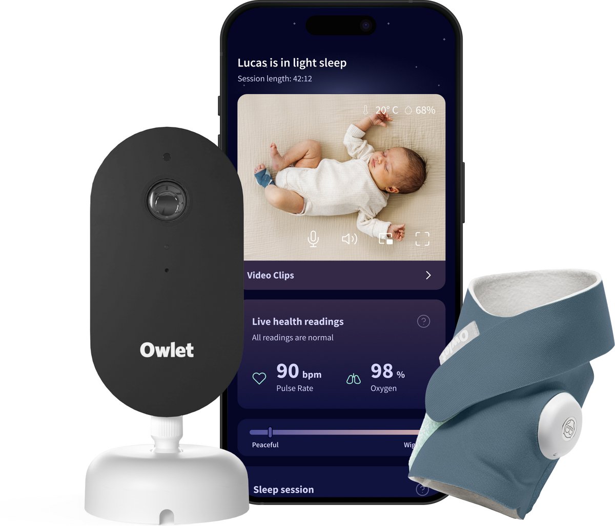 Owlet Dream Duo: Dream Sight Camera & Dream sock - Medische