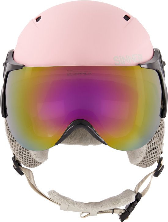 SINNER - TYPHOON VISOR Unisex Skihelm - MATTE LIGHT PINK- Maat S, 50-54 cm