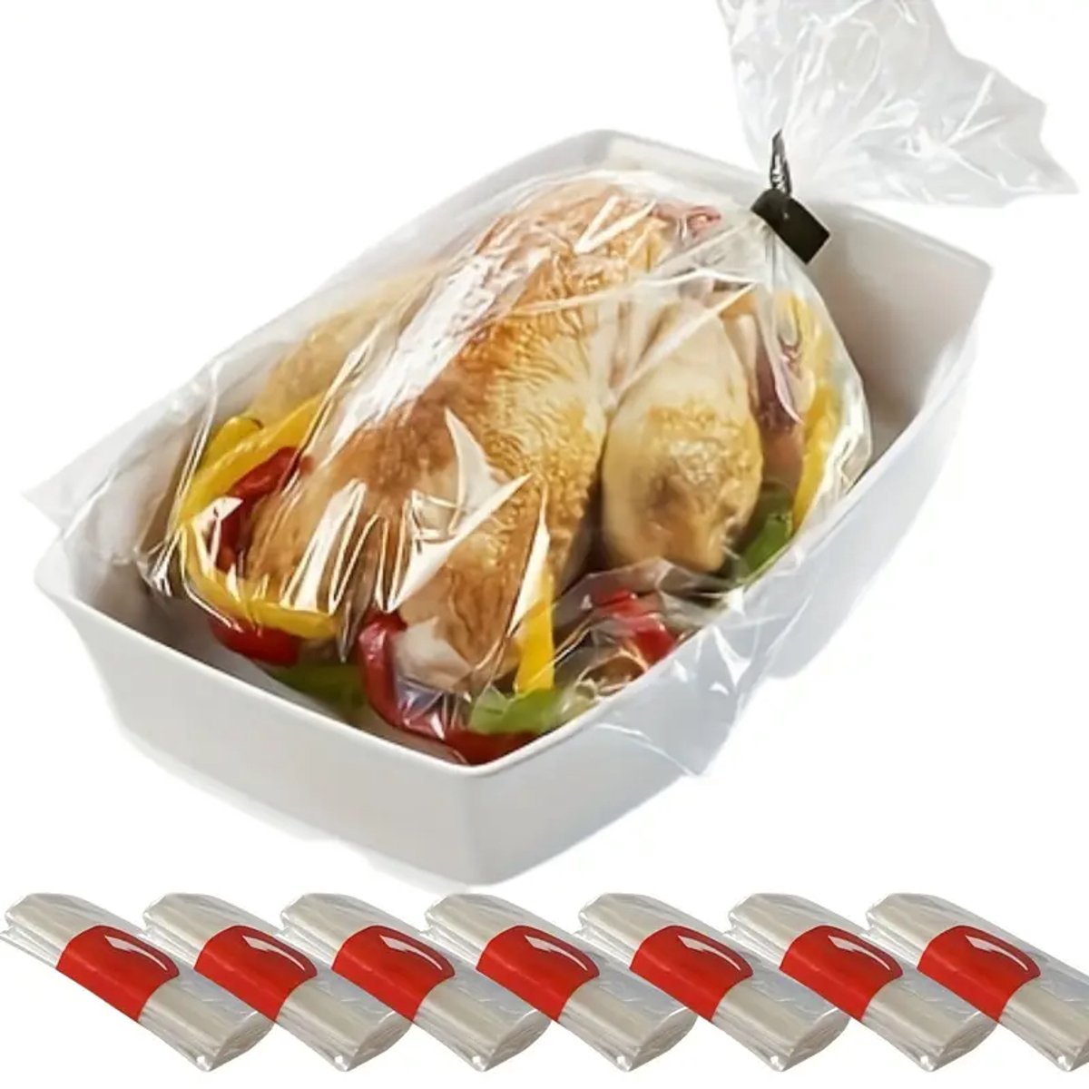 Braadzakken voor in de Oven - Ovenzakken - 24 Stuks - Transparant - 38 x 26,5 cm - Voor Oven en Magnetron - Kookzak
