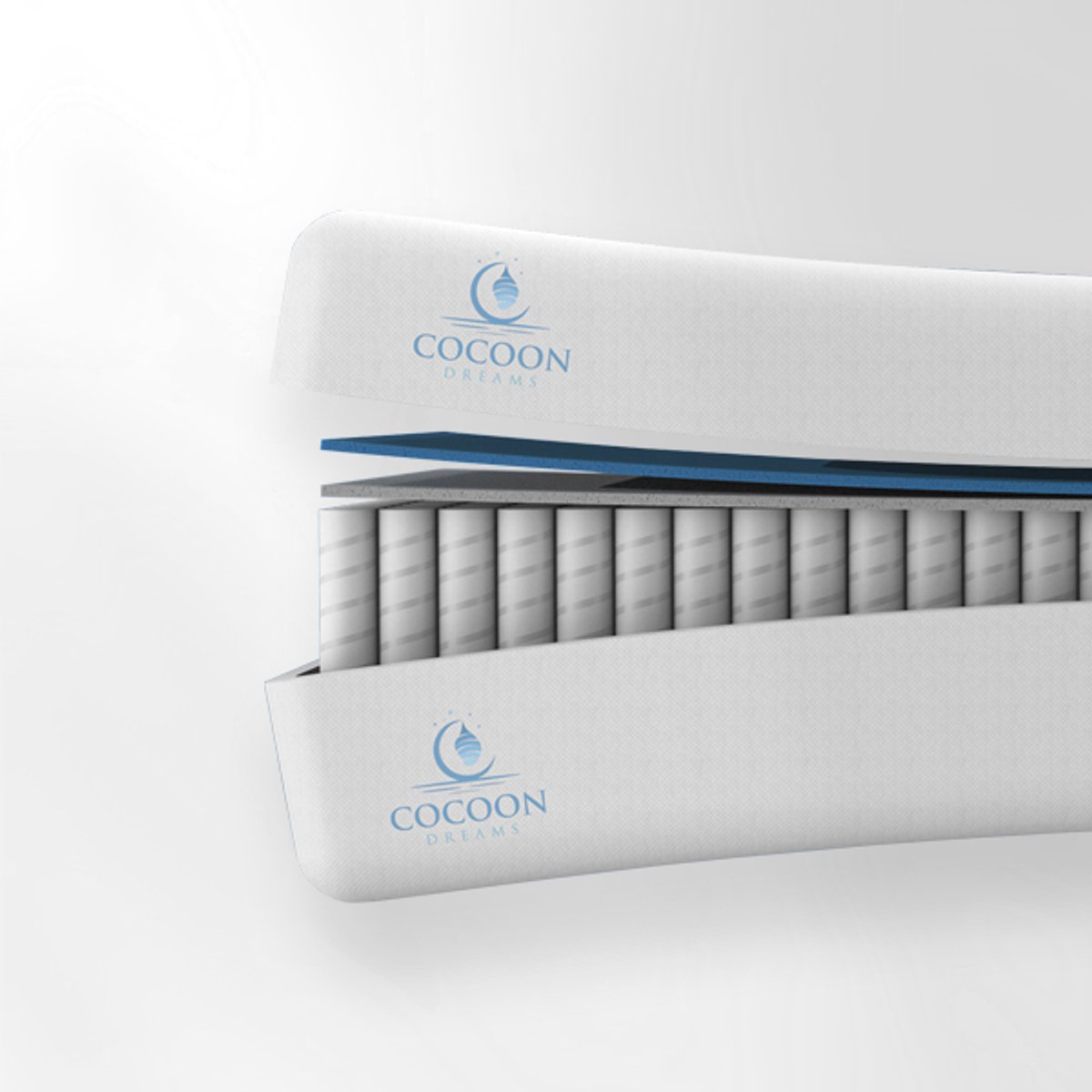 Cocoon Dreams Matras - 80 x 200 cm - 20CM - Hotel XXL - PREMIUM - 7 zone - Pocket Matras - Anti-allergie - Afritsbaar / Wasbaar - Medium Hardheid Wit
