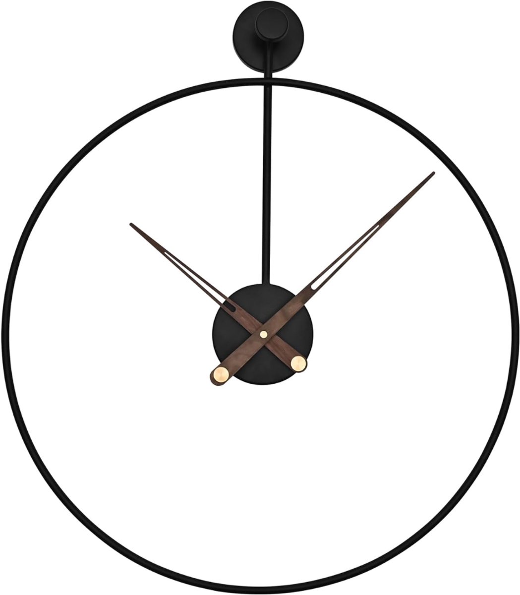 Klok - Wandklok Modern - Klokken - Industrieel - Zwart