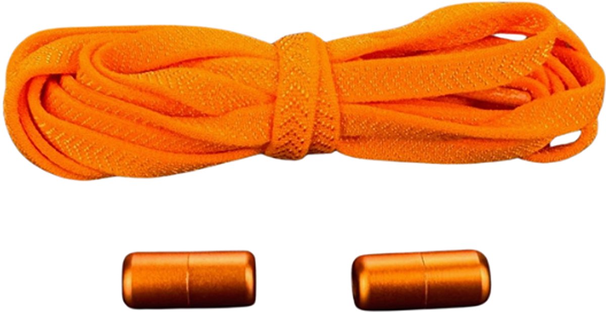Knaak Plat Elastische Veters - Niet meer strikken! - Oranje - Schoenveters - 2 stuks