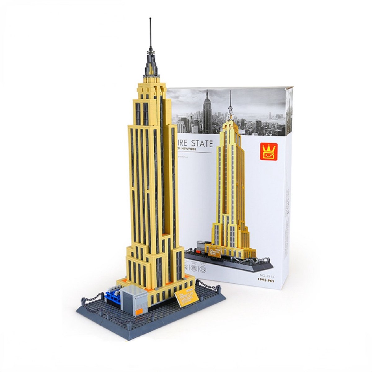 COIL Modelbouwpakketten, Architectuurmodel, Constructiespeelgoedblokken, Speelgoedbouwstenen, Empire State Building in New York, 1559 onderdelen