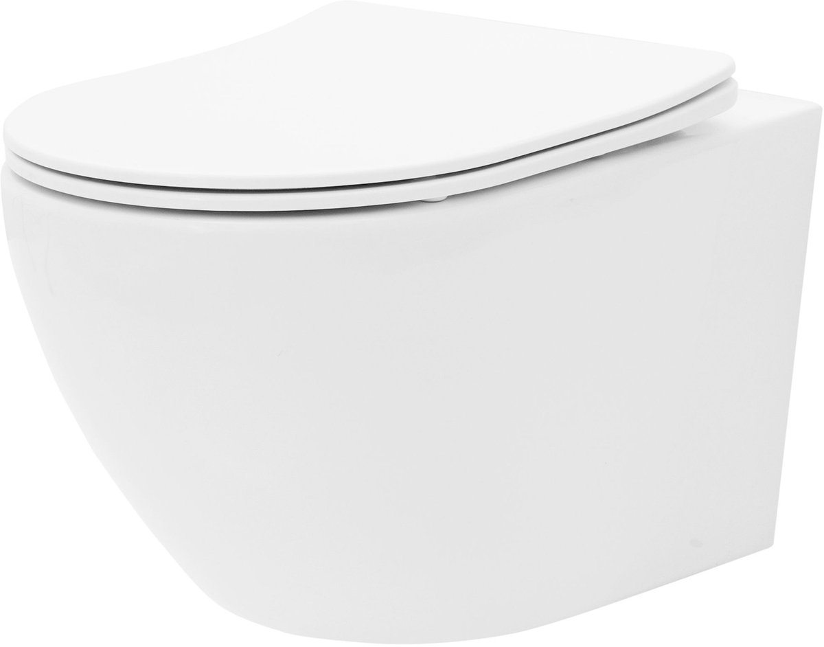 Rea - Hangende Toiletpot - Carlo Tornado Duroplast Flat Zm - Wit - 51,5X35,5X35Cm