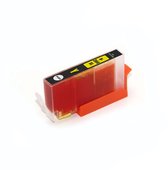 Gele inktcartridge H-364 XL met "PUSH"-sticker en oranje houder.