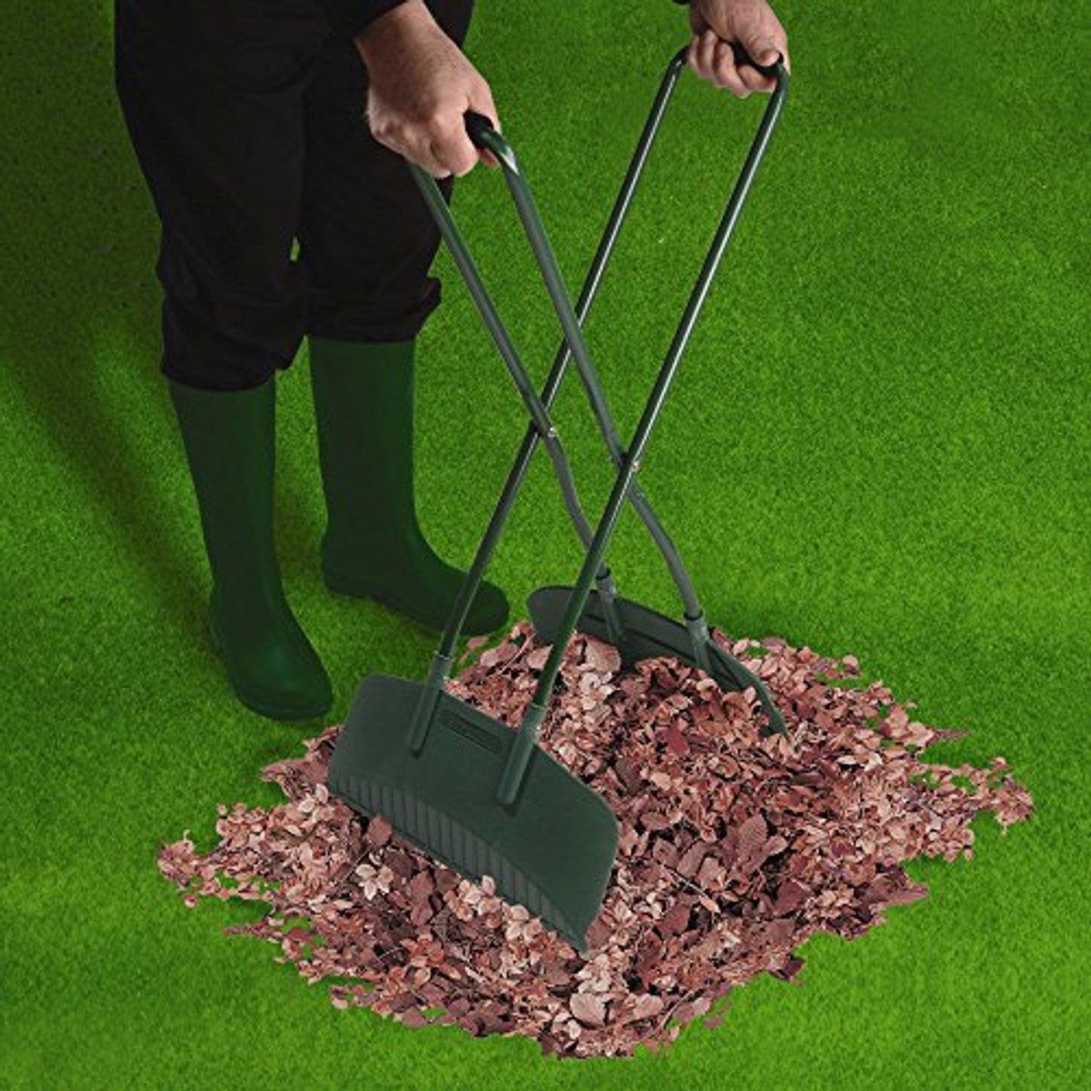 Bladgrijper met Lange Steel voor Tuinafval - Groen