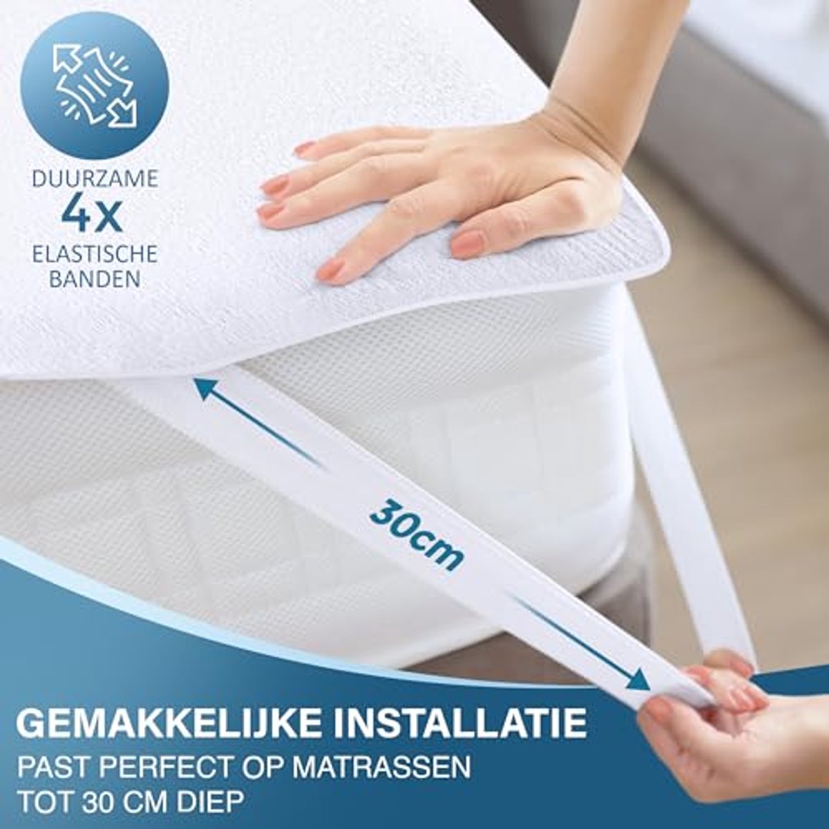 Waterdichte Matrasbeschermer met Elastische Hoeken - Ademend en Comfortabel (120 x 190 cm)